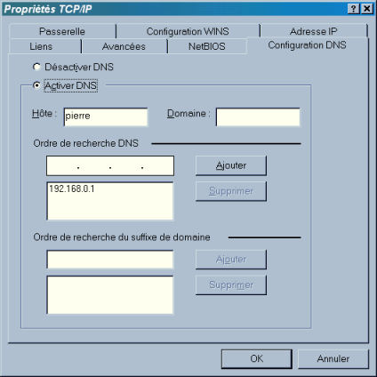 Paramtres du DNS